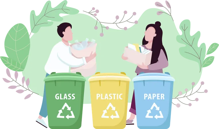 Gestion des déchets, vie écologique  Illustration