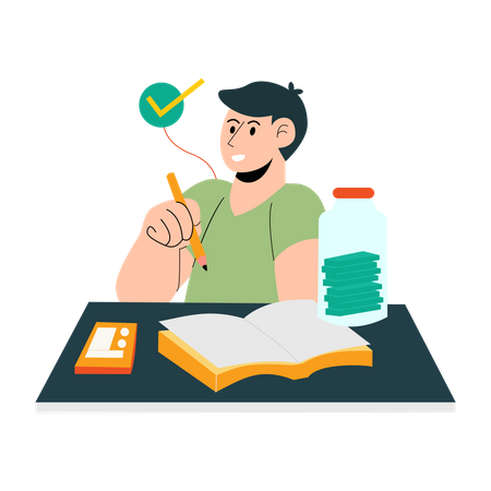Gestion des finances par garçon  Illustration