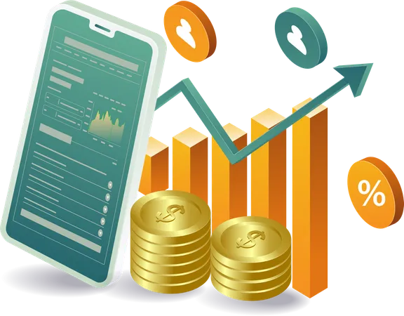 Gráfico de datos de análisis y gestión empresarial  Illustration