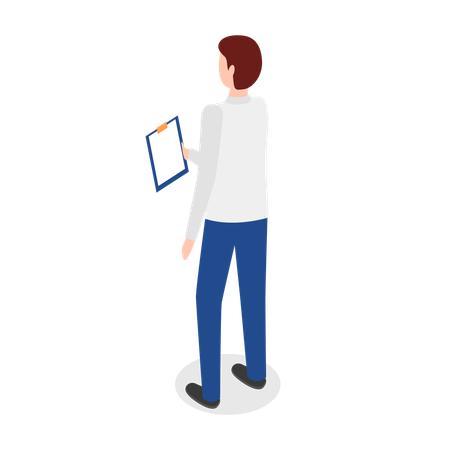 Gestionnaire consultant les notes des employés  Illustration