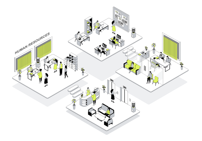 Les responsables RH travaillent au bureau  Illustration