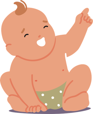 Bebê apontando gesto  Ilustração