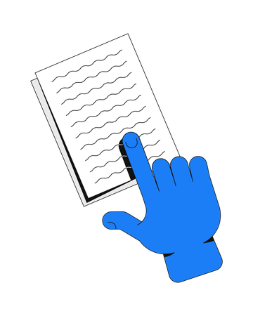Gesto de leitura interativo  Ilustração