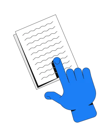 Gesto de leitura interativo  Ilustração