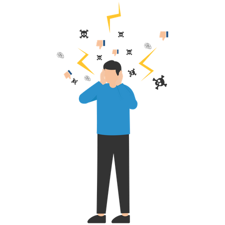 Stress oder Angst vor dem Versagen, negatives Denken  Illustration