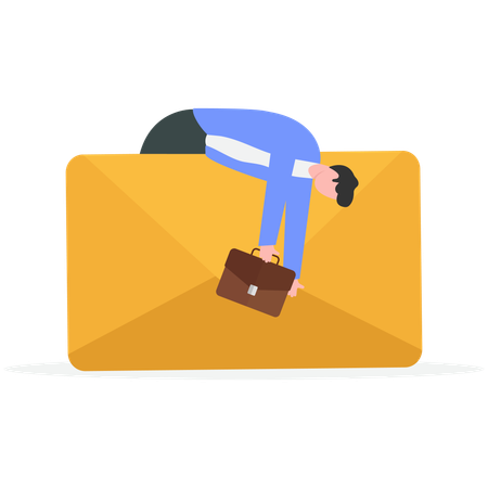 Gestresster Geschäftsmann mit Arbeitsüberlastung  Illustration