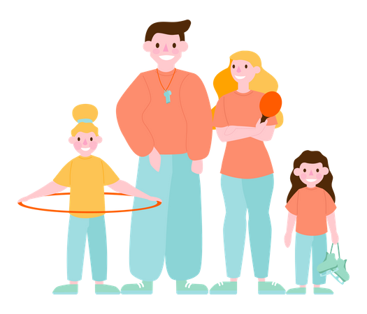 Gesunde Familie  Illustration