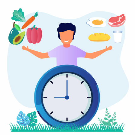 Gesunde und ausgewogene Ernährung  Illustration