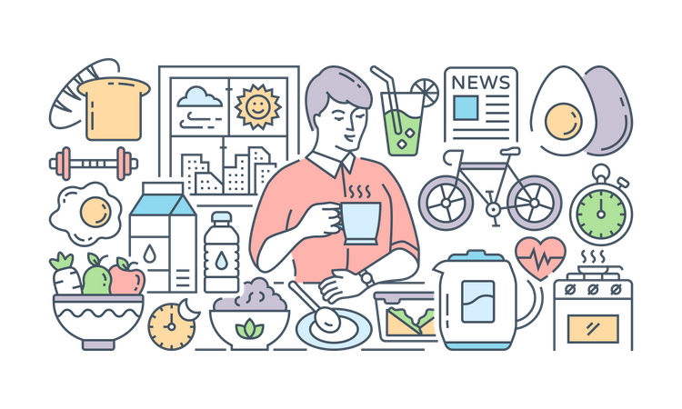 Gesunder Lebensstil  Illustration
