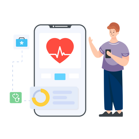 Gesundheits-App  Illustration