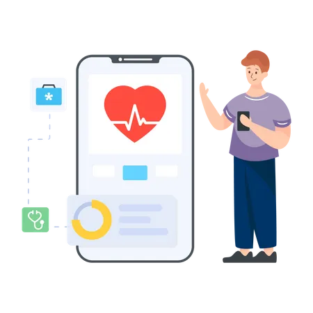 Gesundheits-App  Illustration