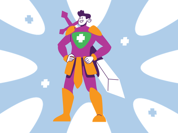 Gesundheits-Superheld  Illustration