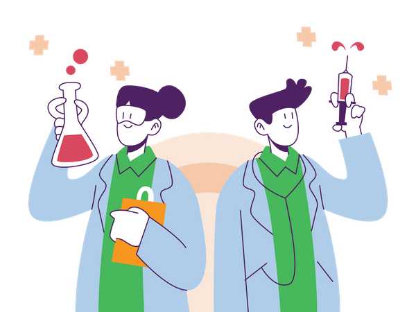 Gesundheitsexperten forschen  Illustration