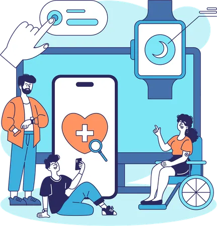 App zur Gesundheitsüberwachung  Illustration