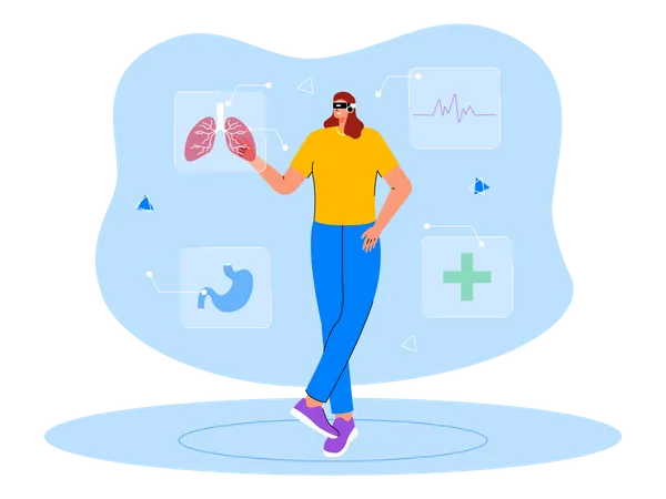 Gesundheitswesen mit Metaverse-Technologie  Illustration