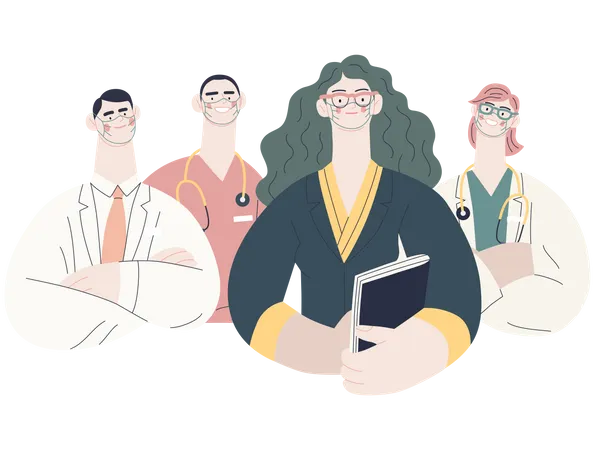 Team des Gesundheitspersonals  Illustration