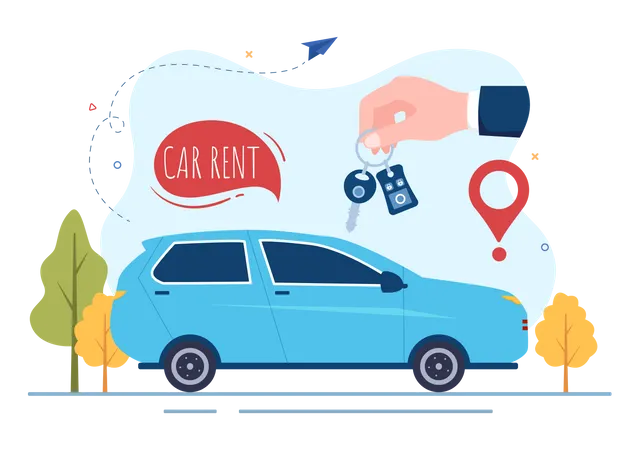 Get car on rent  Illustration