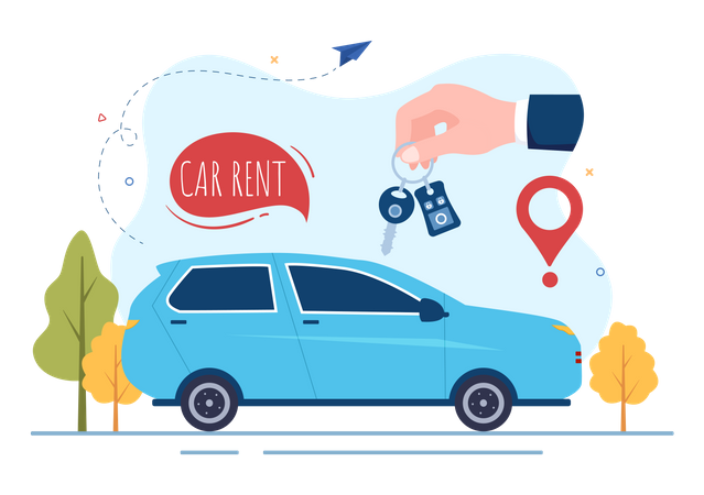 Get car on rent  Illustration