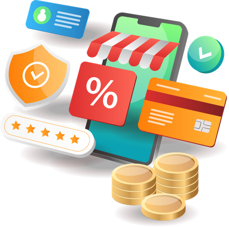 Get cashback from online shopping  イラスト