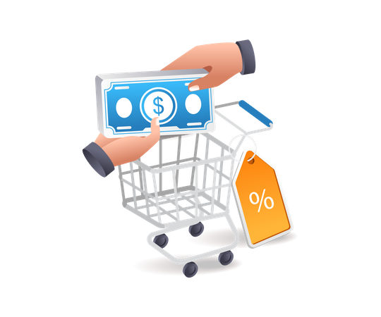 Get cashback from purchase discounts  일러스트레이션