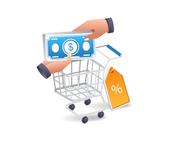 Get cashback from purchase discounts  Illustration