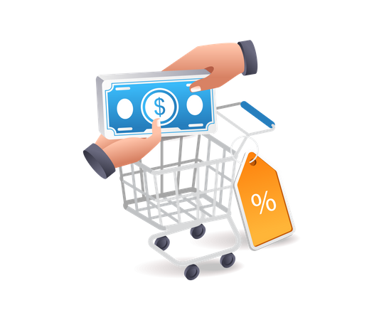 Get cashback from purchase discounts  Illustration