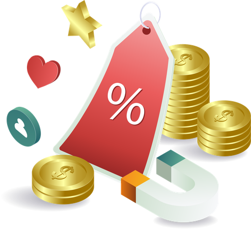 Get cashback from shopping price discounts  Illustration