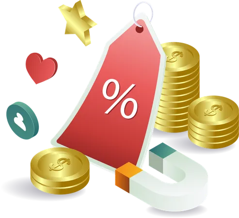 Get cashback from shopping price discounts  Illustration