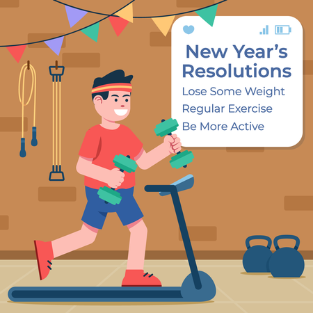 Get healthy and fit for new year  Illustration