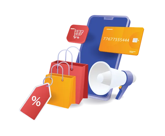 Get lots of online shopping discounts  Illustration