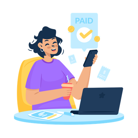 Get paid report  Illustration