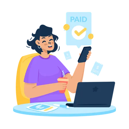 Get paid report  Illustration