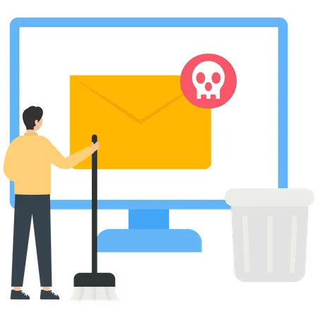 Get spam mail with virus  Illustration