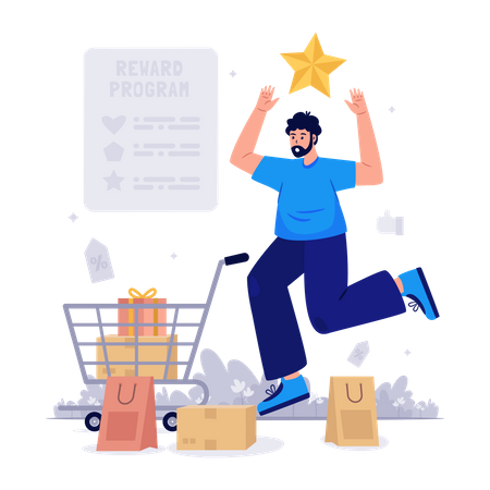 Get Star For Rewards Program Illustration