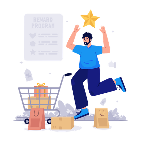 Get Star For Rewards Program  Illustration