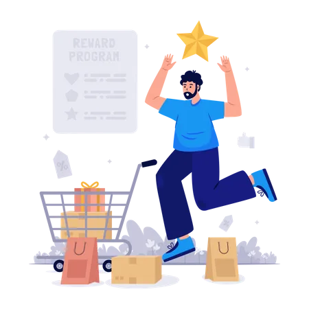 Get Star For Rewards Program  Illustration