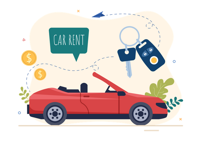 Get stylish car on rent  Illustration