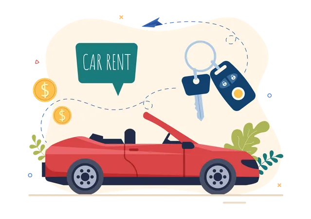 Get stylish car on rent  Illustration