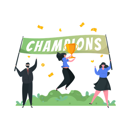 Get trophy champion celebration  Illustration