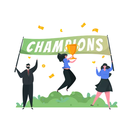 Get trophy champion celebration  Illustration