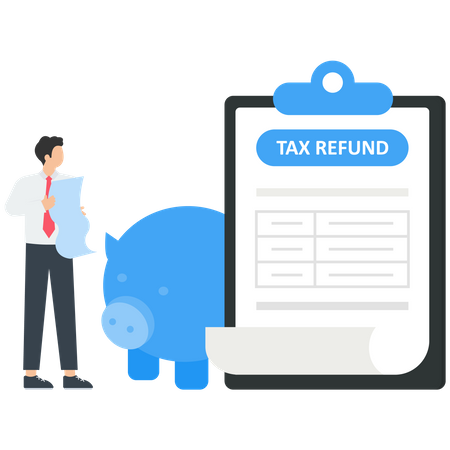 Getting a tax return, Taxation, consulting with financial advisor  Illustration