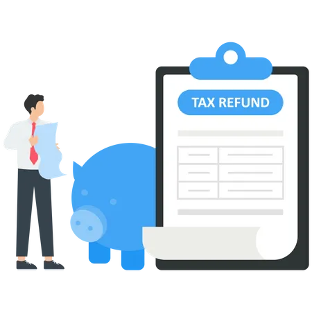 Getting a tax return, Taxation, consulting with financial advisor  Illustration