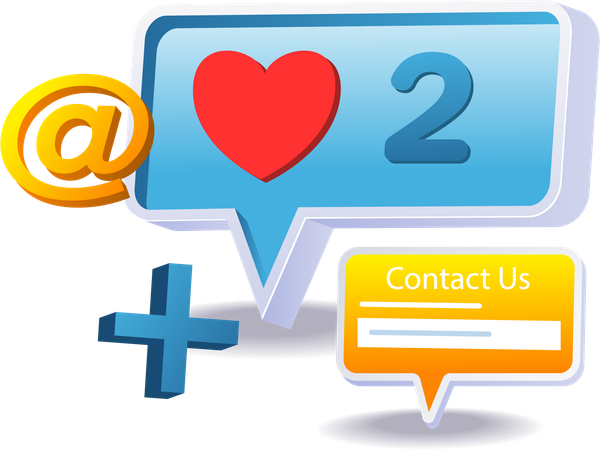 Getting social media likes  Illustration
