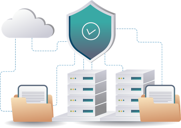 Gewährleistung der Sicherheit in der Cloud-Server-Technologie  Illustration