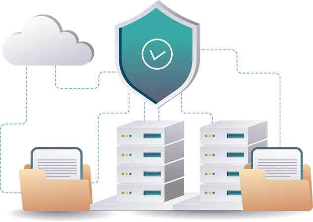 Gewährleistung der Sicherheit in der Cloud-Server-Technologie  Illustration