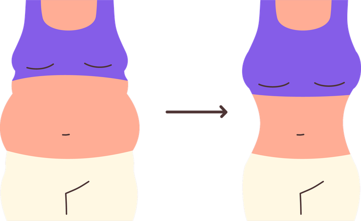 Gewichtsabnahme-Transformation  Illustration