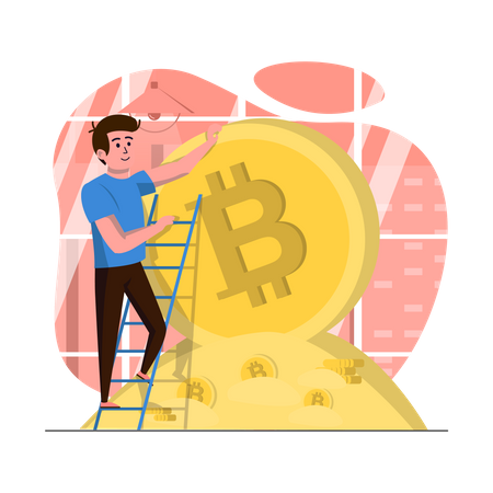 Gewinn mit Bitcoin  Illustration