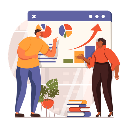 Gewinnanalyse durch Mitarbeiter  Illustration