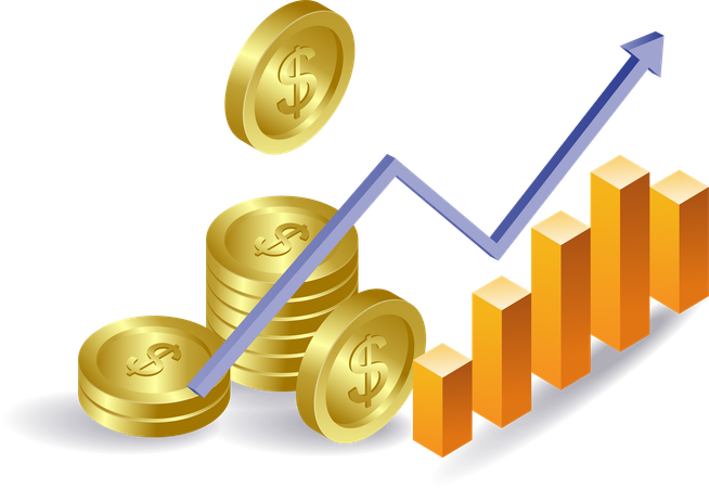 Gewinnanalyse mit Geld  Illustration