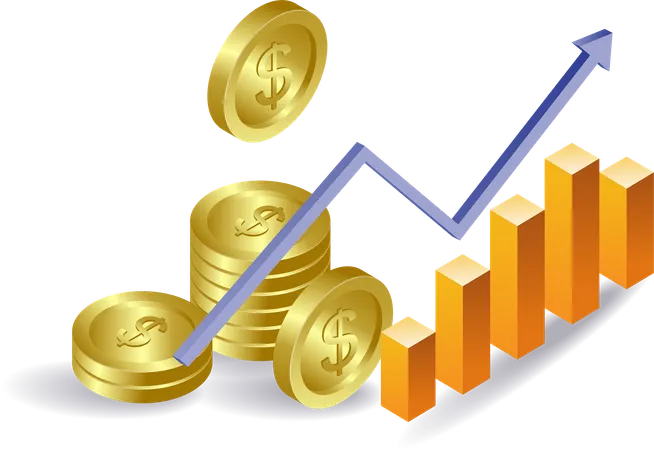 Gewinnanalyse mit Geld  Illustration